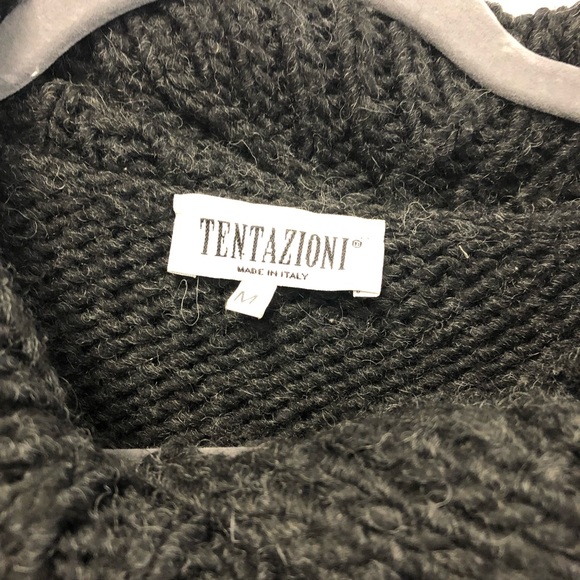 Tentazioni Charcoal Gray Merino Wool Blend Cardigan Sz. M - Picture 3 of 9